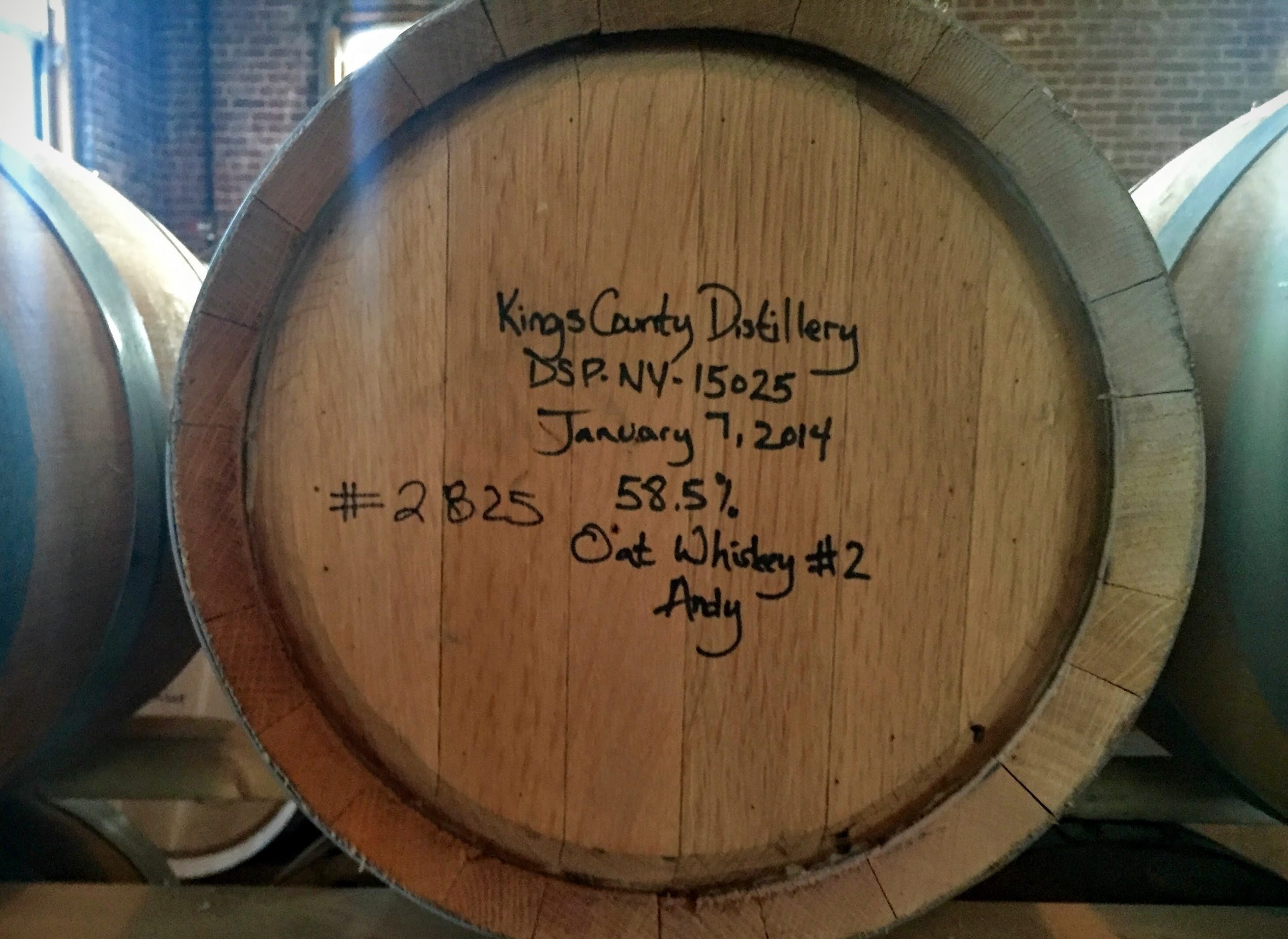 A barrel from January 2014 aging away A barrel from Jan 2014 aging away at Kings County Distillery