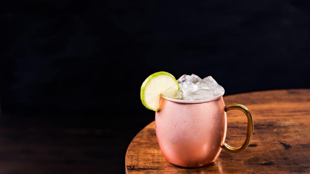 moscow mule in copper mug