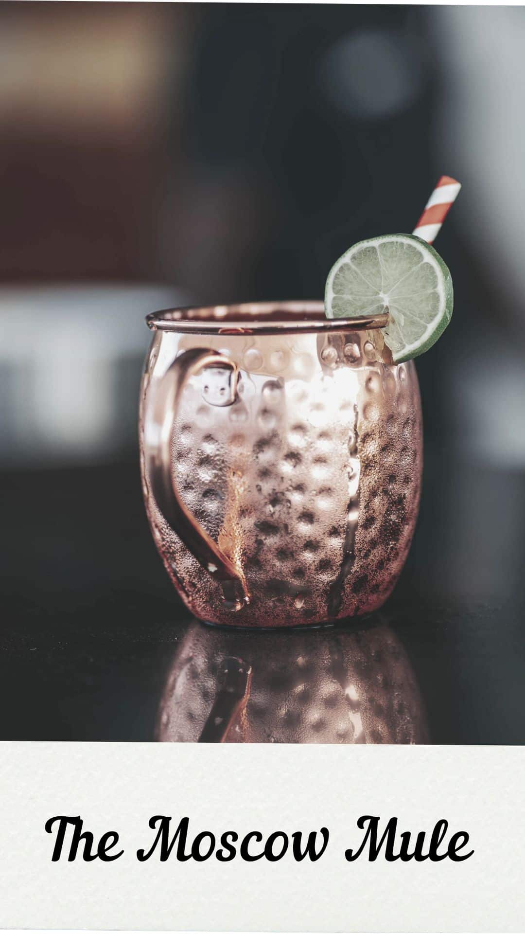 Moscow mule in copper mug polaroid