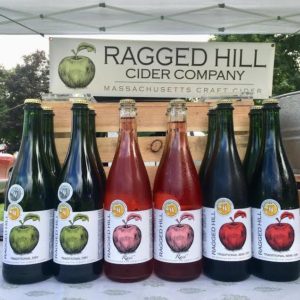 Line Up of Ragged Hill Cider at a Farmer's Market
