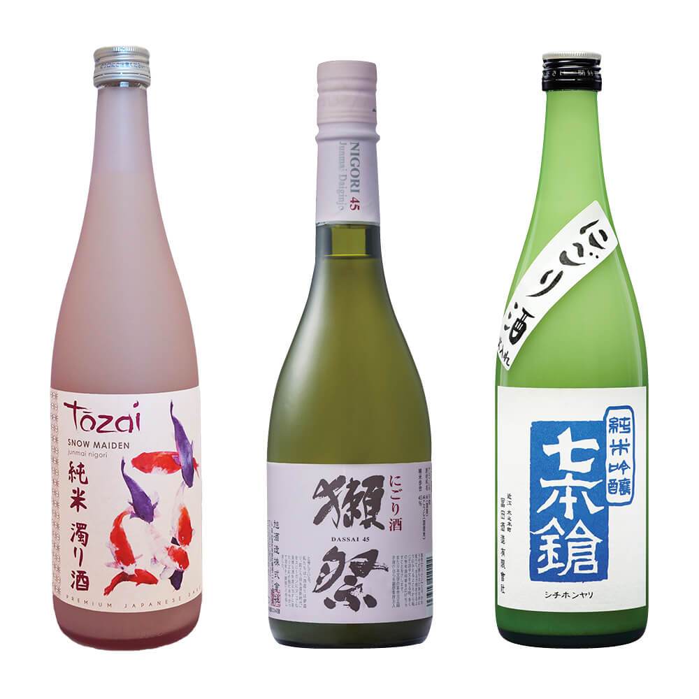 3 bottles of sake