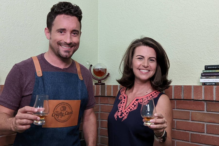 Evan and Suzanne hosting a corporate virtual event