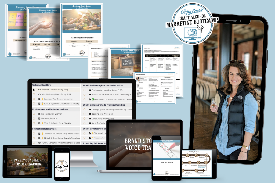 Image of Craft Alcohol Marketing Bootcamp courses, action sheets, and images