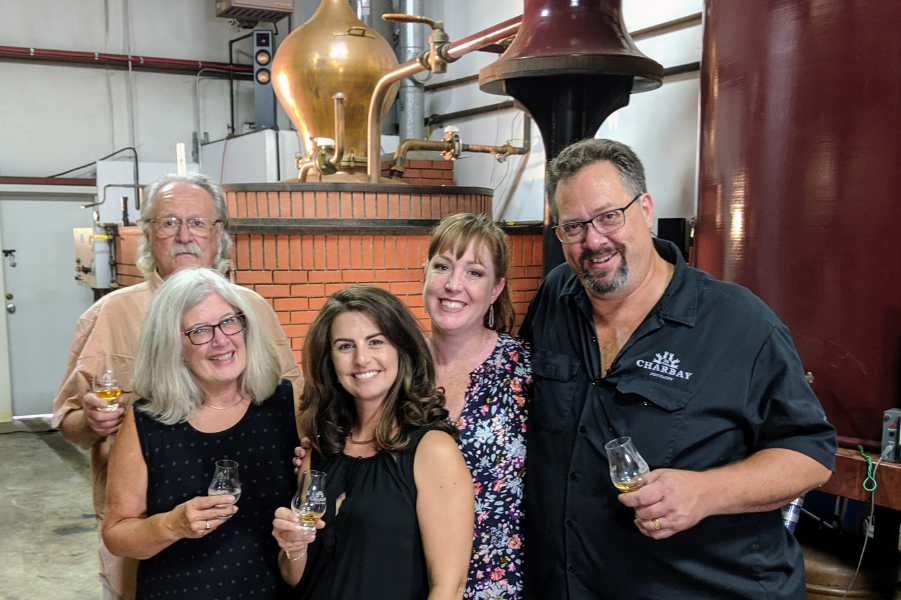 Suzanne with the makers of Charbay Distillery in Ukiah, CA