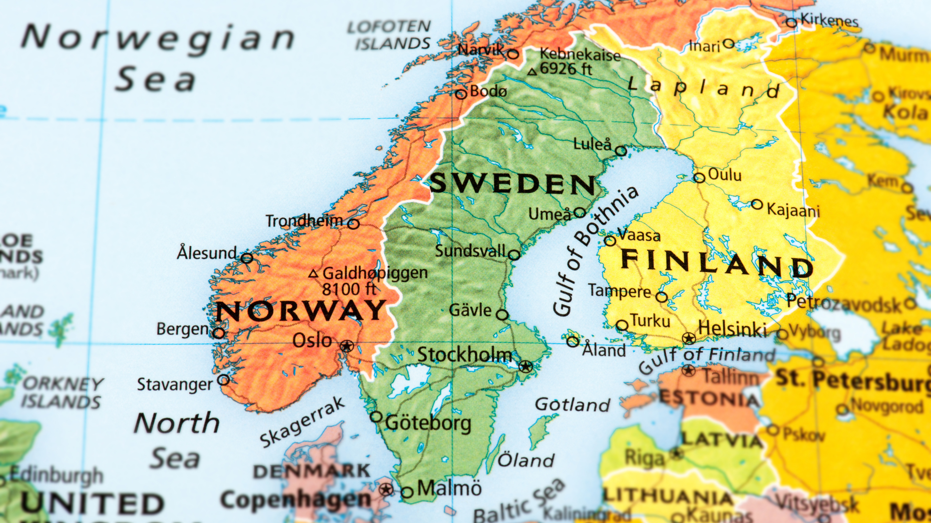 map of Scandinavia